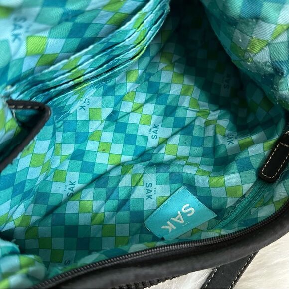 The Sak Woven Crochet Knit Black Shoulder Bag - Picture 6 of 13